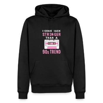 I come back stronger than 90s - Männer Premium Bio Hoodie - Schwarz - Vorne - Nico (187cm)
