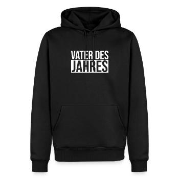 Vater des Jahres - Geschenk zum Vatertag - Männer Premium Bio Hoodie - Schwarz - Vorne - Nico (187cm)