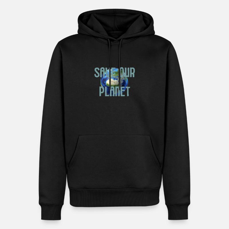 saveplanet - Männer Premium Bio Hoodie - Schwarz