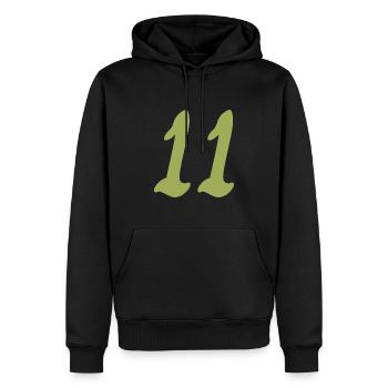 11 - Sweat à capuche Premium bio Homme - noir - Devant - Nico (187cm)