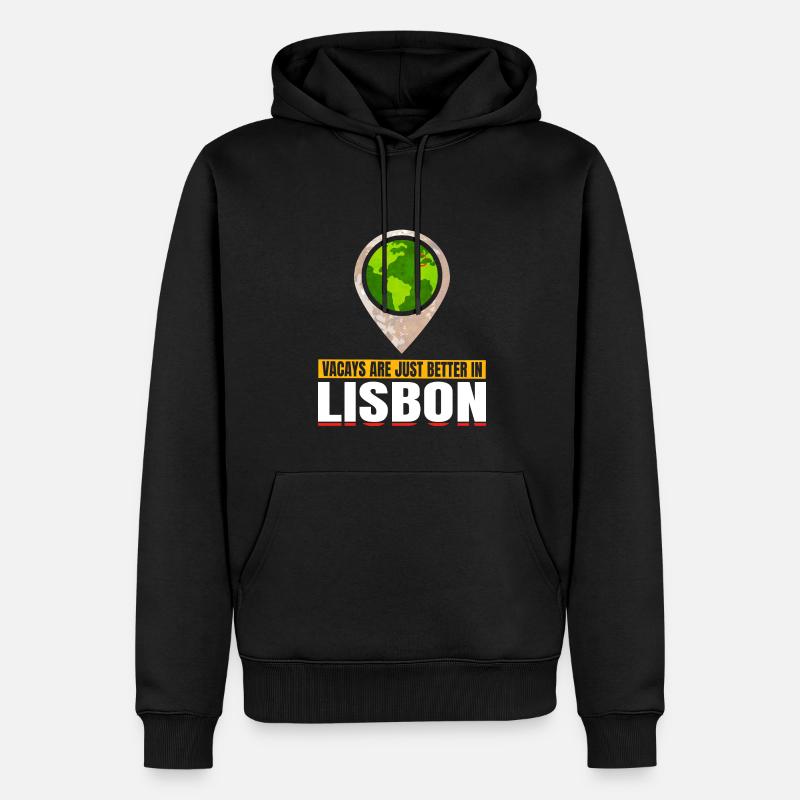Joyable Lisbonne Agréable Tourisme Citation - Sweat à capuche Premium bio Homme - noir
