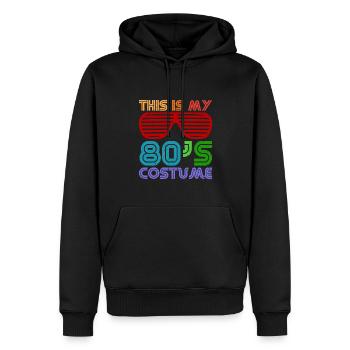 80s Retro Vintage Costume Carnival 80's - Men’s Premium Organic Hoodie - black - Front - Nico (187cm)
