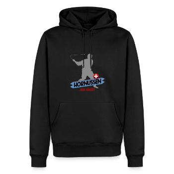 Hornussen Schweiz - Männer Premium Bio Hoodie - Schwarz - Vorne - Nico (187cm)