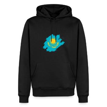 Drapeau du Kazakhstan - Sweat à capuche Premium bio Homme - noir - Devant - Nico (187cm)
