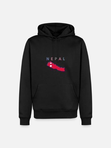 Nepal Map Flag Kathmandu - Men’s Premium Organic Hoodie - black