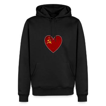 Soviet Union Flag Heart Russia - Men’s Premium Organic Hoodie - black - Front - Nico (187cm)