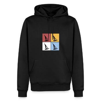 Carrés Planche à voile Vintage Rétro Planche à voile - Sweat à capuche Premium bio Homme - noir - Devant - Nico (187cm)