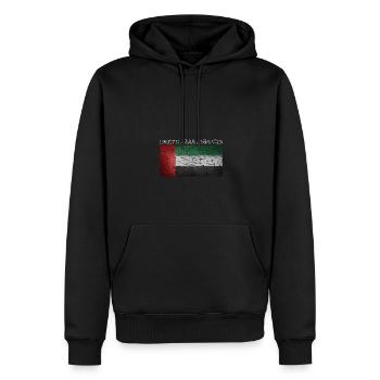 Emirats Arabes Unis Drapeau EAU Dubaï Abu Dhabi - Sweat à capuche Premium bio Homme - noir - Devant - Nico (187cm)