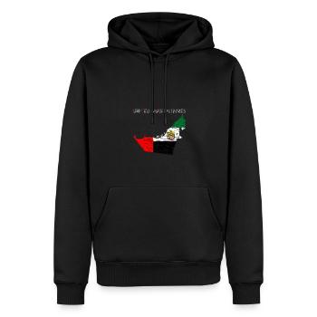 Émirats arabes unis Carte Drapeau EAU Dubaï - Sweat à capuche Premium bio Homme - noir - Devant - Nico (187cm)