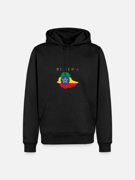 Ethiopia Map Flag - Men’s Premium Organic Hoodie - black