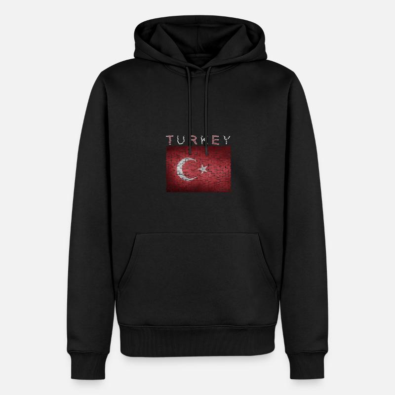 Drapeau de la Turquie - Sweat à capuche Premium bio Homme - noir