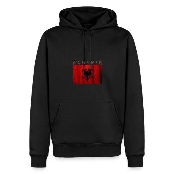 Albanien Flagge - Männer Premium Bio Hoodie - Schwarz - Vorne - Nico (187cm)