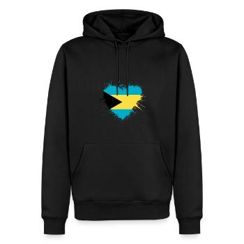 Drapeau du cœur des Bahamas - Sweat à capuche Premium bio Homme - noir - Devant - Nico (187cm)