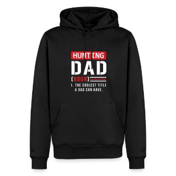 Chasseur Chasseur Papa Père Dire - Sweat à capuche Premium bio Homme - noir - Devant - Nico (187cm)