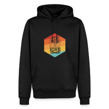 Tout ce dont vous avez besoin, c’est d’amour - Sweat à capuche Premium bio Homme - noir - Devant - Nico (187cm)