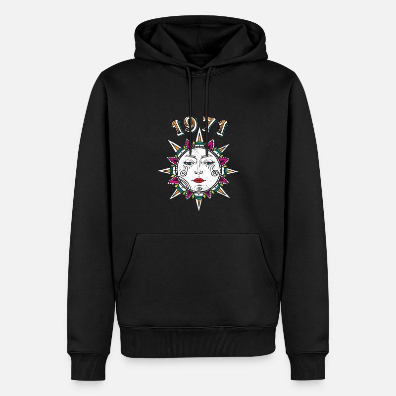 1971 Sonnengesicht - Sweat à capuche Premium bio Homme - noir