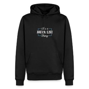 Un journaliste dit que c’est un truc de journaliste - Sweat à capuche Premium bio Homme - noir - Devant - Nico (187cm)