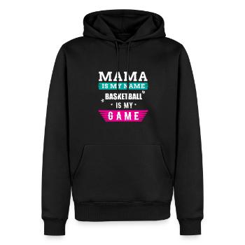 Basketball Mama Spruch - Männer Premium Bio Hoodie - Schwarz - Vorne - Nico (187cm)