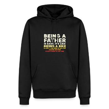 Papa Vater Spruch Lustig Vatertag - Männer Premium Bio Hoodie - Schwarz - Vorne - Nico (187cm)
