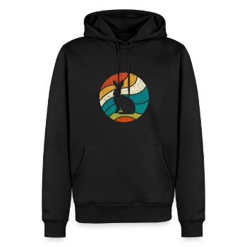 Retro Vintage Hase Kaninchen - Männer Premium Bio Hoodie - Schwarz - Vorne - Nico (187cm)