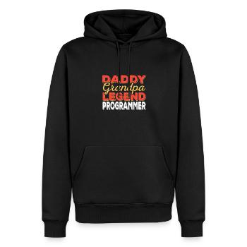 Papa Grandpa Legend Programmer - Men’s Premium Organic Hoodie - black - Front - Nico (187cm)