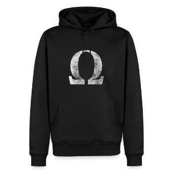 Signe Oméga - Sweat à capuche Premium bio Homme - noir - Devant - Nico (187cm)