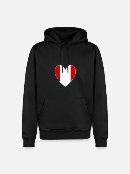 Peru Herz - Männer Premium Bio Hoodie - Schwarz