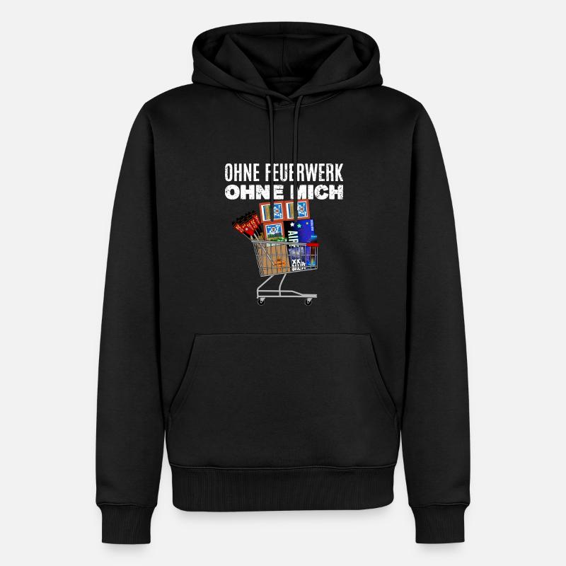 Sans feu d’artifice, sans moi - Sweat à capuche Premium bio Homme - noir