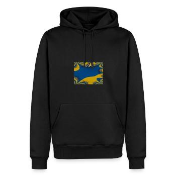 Drapeau de l’Ukraine Art Design Kiev - Sweat à capuche Premium bio Homme - noir - Devant - Nico (187cm)