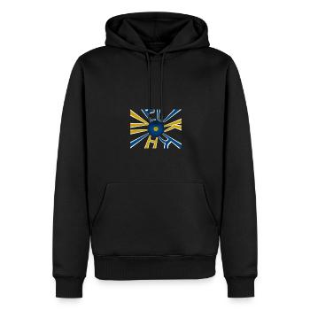 Ukraine Flagge Kiew - Männer Premium Bio Hoodie - Schwarz - Vorne - Nico (187cm)