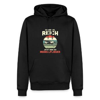 Modellflugzeug Modellflieger Modellbau Flugzeug - Männer Premium Bio Hoodie - Schwarz - Vorne - Nico (187cm)