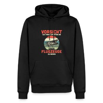 Modellflugzeug Modellflieger Modellbau Flugzeug - Männer Premium Bio Hoodie - Schwarz - Vorne - Nico (187cm)