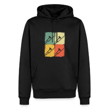 Trombone Joueur de trombone Tromboniste - Sweat à capuche Premium bio Homme - noir - Devant - Nico (187cm)