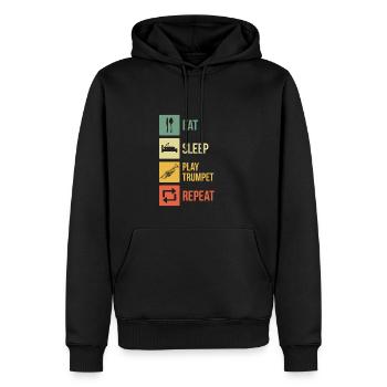 Trompettiste trompettiste Trompettiste - Sweat à capuche Premium bio Homme - noir - Devant - Nico (187cm)