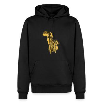 Saxophone Saxophoniste Saxophoniste - Sweat à capuche Premium bio Homme - noir - Devant - Nico (187cm)