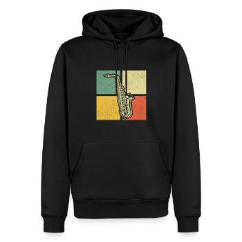 Saxophone Saxophoniste Saxophoniste - Sweat à capuche Premium bio Homme - noir - Devant - Nico (187cm)