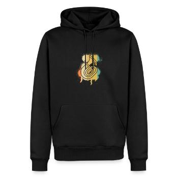 Tenorhorn Joueur de Tenorhorn Joueur de Tenorhorn Joueur de Tenorhorn - Sweat à capuche Premium bio Homme - noir - Devant - Nico (187cm)