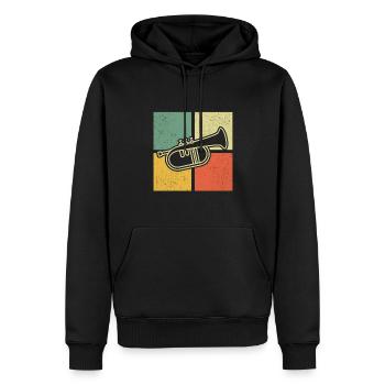 Flugelhorn Joueur de bugle Joueur de bugle - Sweat à capuche Premium bio Homme - noir - Devant - Nico (187cm)