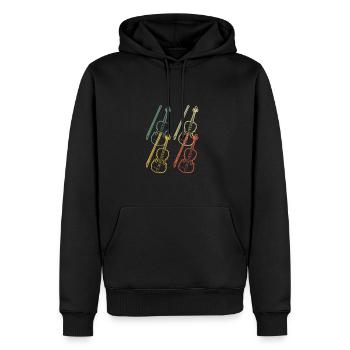 Violon Violoniste Violoniste - Sweat à capuche Premium bio Homme - noir - Devant - Nico (187cm)