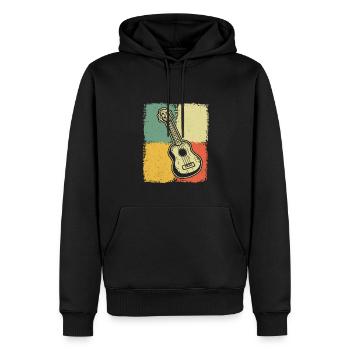Ukulélé Joueur de ukulélé Ukuléléliste - Sweat à capuche Premium bio Homme - noir - Devant - Nico (187cm)