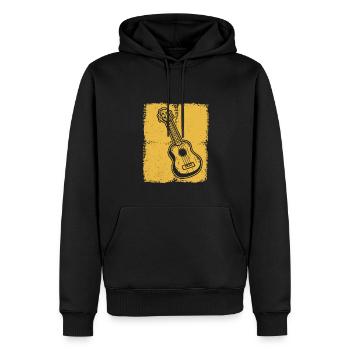 Ukulélé Joueur de ukulélé Ukuléléliste - Sweat à capuche Premium bio Homme - noir - Devant - Nico (187cm)