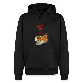 I love my guinea pig - Men’s Premium Organic Hoodie - black - Front - Nico (187cm)