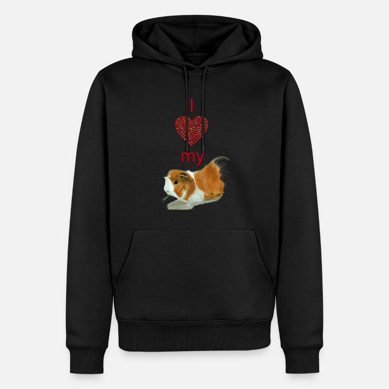 J'aime mon cochon de Guinée - Sweat à capuche Premium bio Homme - noir