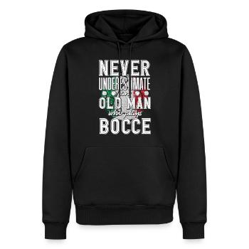 Bocce Ball Player Boules Never Underestimate An - Männer Premium Bio Hoodie - Schwarz - Vorne - Nico (187cm)