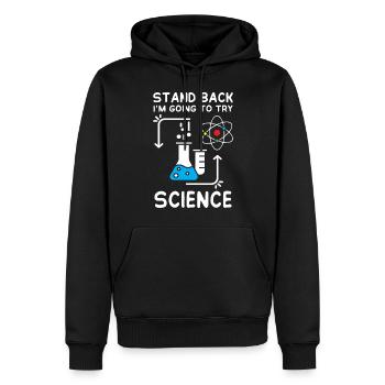 Je vais essayer la science - Sweat à capuche Premium bio Homme - noir - Devant - Nico (187cm)