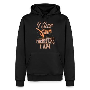 I spin therefore I am - Männer Premium Bio Hoodie - Schwarz - Vorne - Nico (187cm)