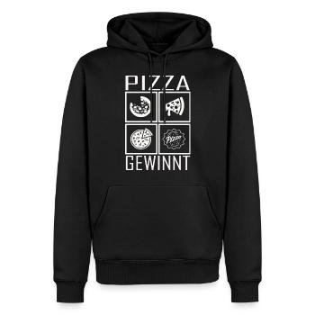 Pizza, Ich Liebe Pizza - Männer Premium Bio Hoodie - Schwarz - Vorne - Nico (187cm)