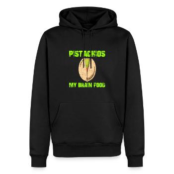 Pistaches - My Brain Food - Sweat à capuche Premium bio Homme - noir - Devant - Nico (187cm)