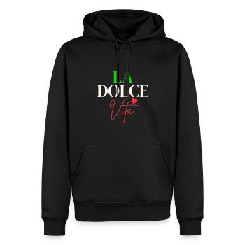 Italia Italy Italien Bella Italia Dolce Vita - Männer Premium Bio Hoodie - Schwarz - Vorne - Nico (187cm)