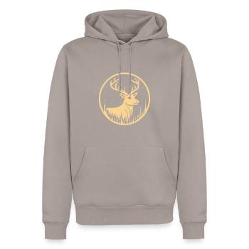Le fier cerf de la forêt - Sweat à capuche Premium bio Homme - taupe - Devant - Nico (187cm)